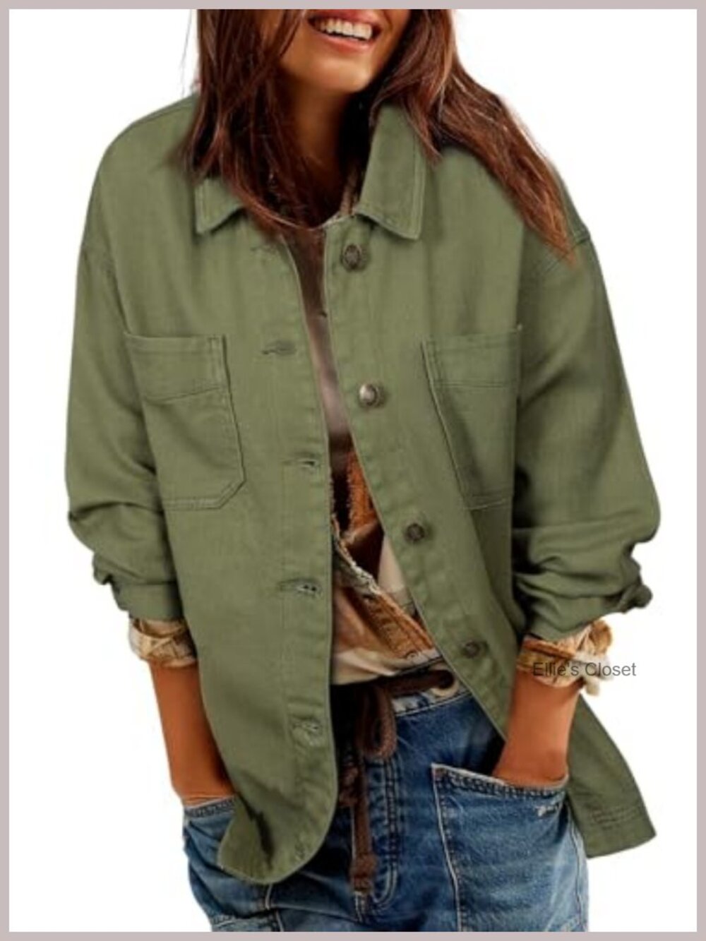 Oversized Boyfriend Denim Jacket with Split Hem